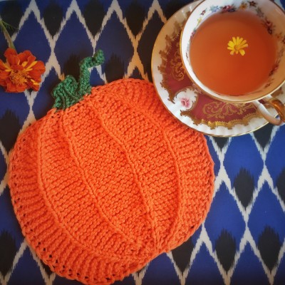 Pumpking Dishcloth knit from Sudz yarn