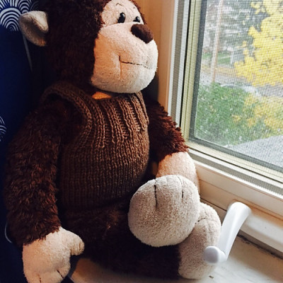 knit baby vest, as styled by monkey