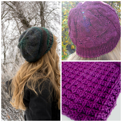Scant Hat, Hermione's Cable and Eyelet Hat, Double Bump Dishcloth