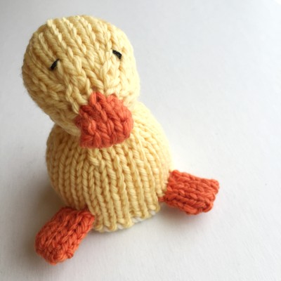 Reversible Duck to Bunny knitted toy by Susan B Anderson