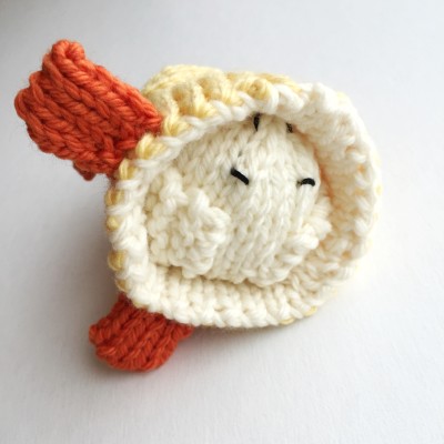 Reversible Duck to Bunny knitted toy by Susan B Anderson
