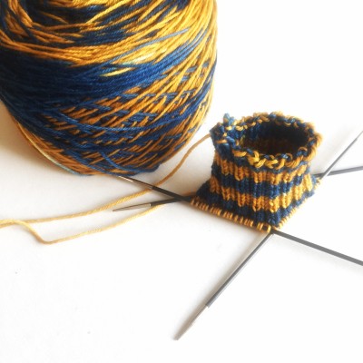 Ravenclaw yarn from Norah George Yarns House Crest sock yarn club 