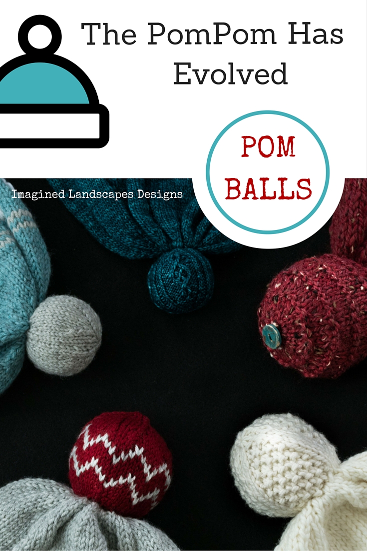 Pomball Hat Collection knitting patterns from Imagined Landscapes Designs