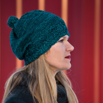 Pomball: Framed hat pattern for knitters from Imagined Landscapes Designs