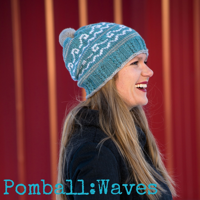 Pomball: Waves hat pattern for knitters from Imagined Landscape Designs