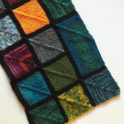 rectangular blanket block on my scrap yarn blanket