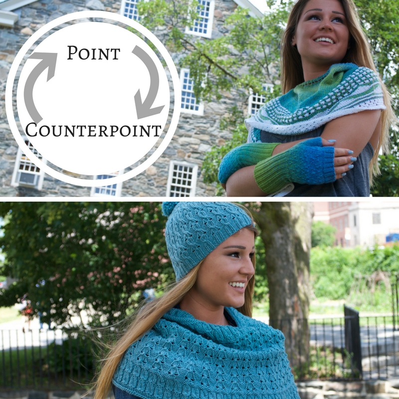 Point Counterpoint volume 1, a knitting pattern collection from Kino Knits and Imagined Landscapes
