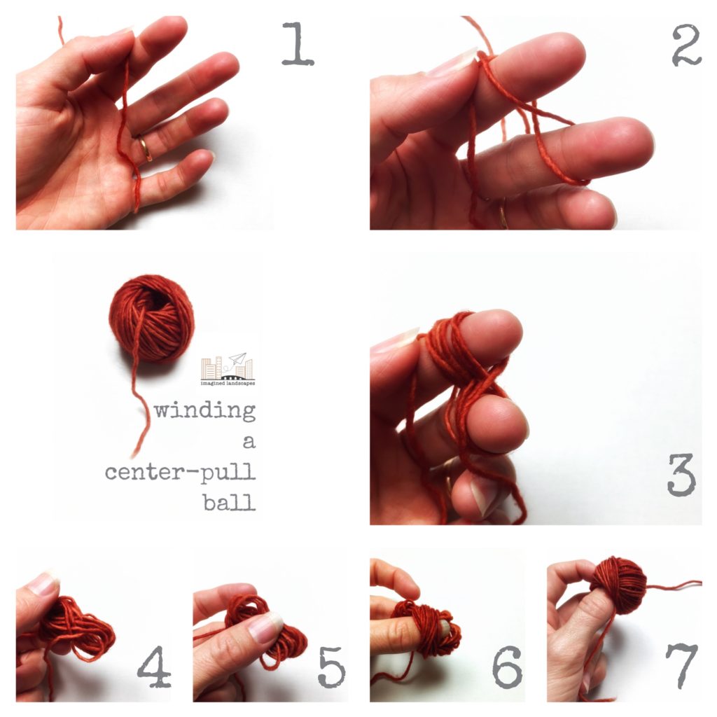 tutorial on how to wind a centre-pull ball of yarn