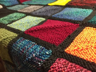 sock yarn scrap blanket