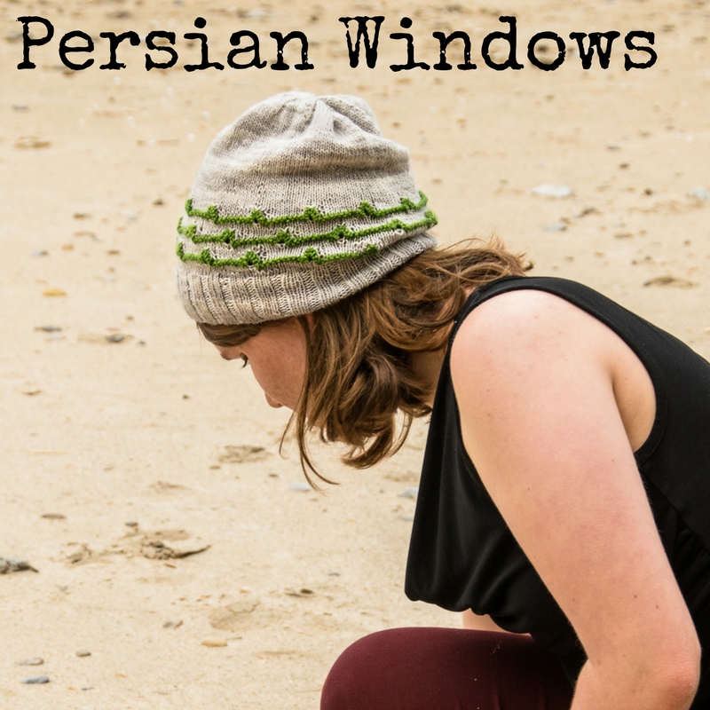 Persian Windows Hat - part of the +1 Pop Collection, a series of knitting patterns that play with mini skeins from Imagined Landscapes Designs