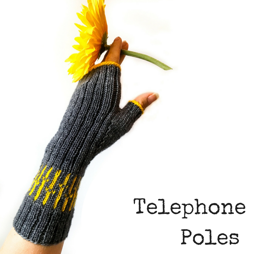 Telephone Poles - a knitting design from Imagined Landscapes in the +1 Pop Collection. Perfect use of a mini skein of yarn!