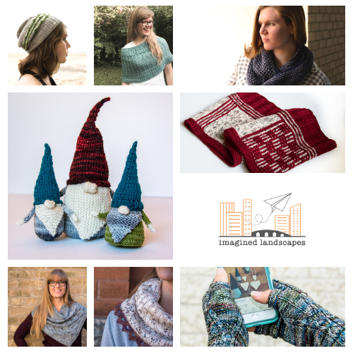 Collage Imagined Landscapes knitting design 