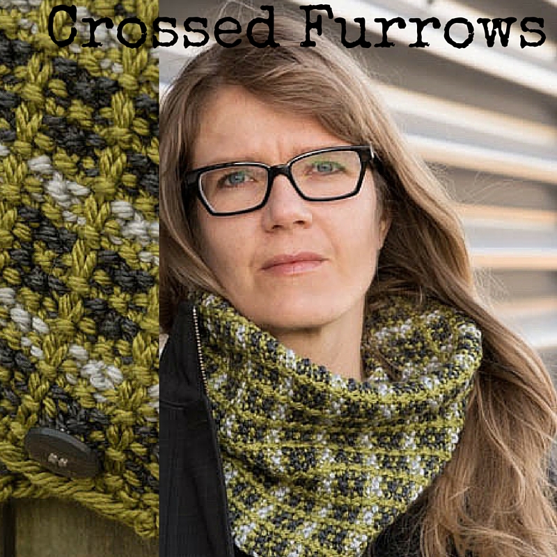 Crossed Furrows Cowl knitting  pattern